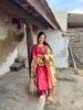 Raw silk cord set with hand printed pen Kalamkari duppata set - L